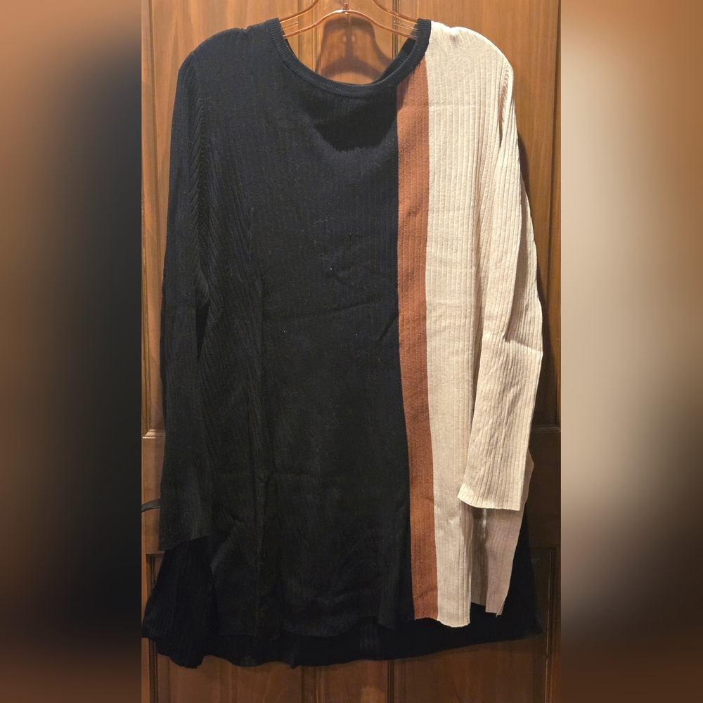 Alfani Black Ribbed Knit Sweater Dress